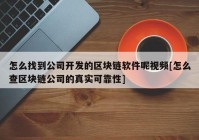 怎么找到公司开发的区块链软件呢视频[怎么查区块链公司的真实可靠性]